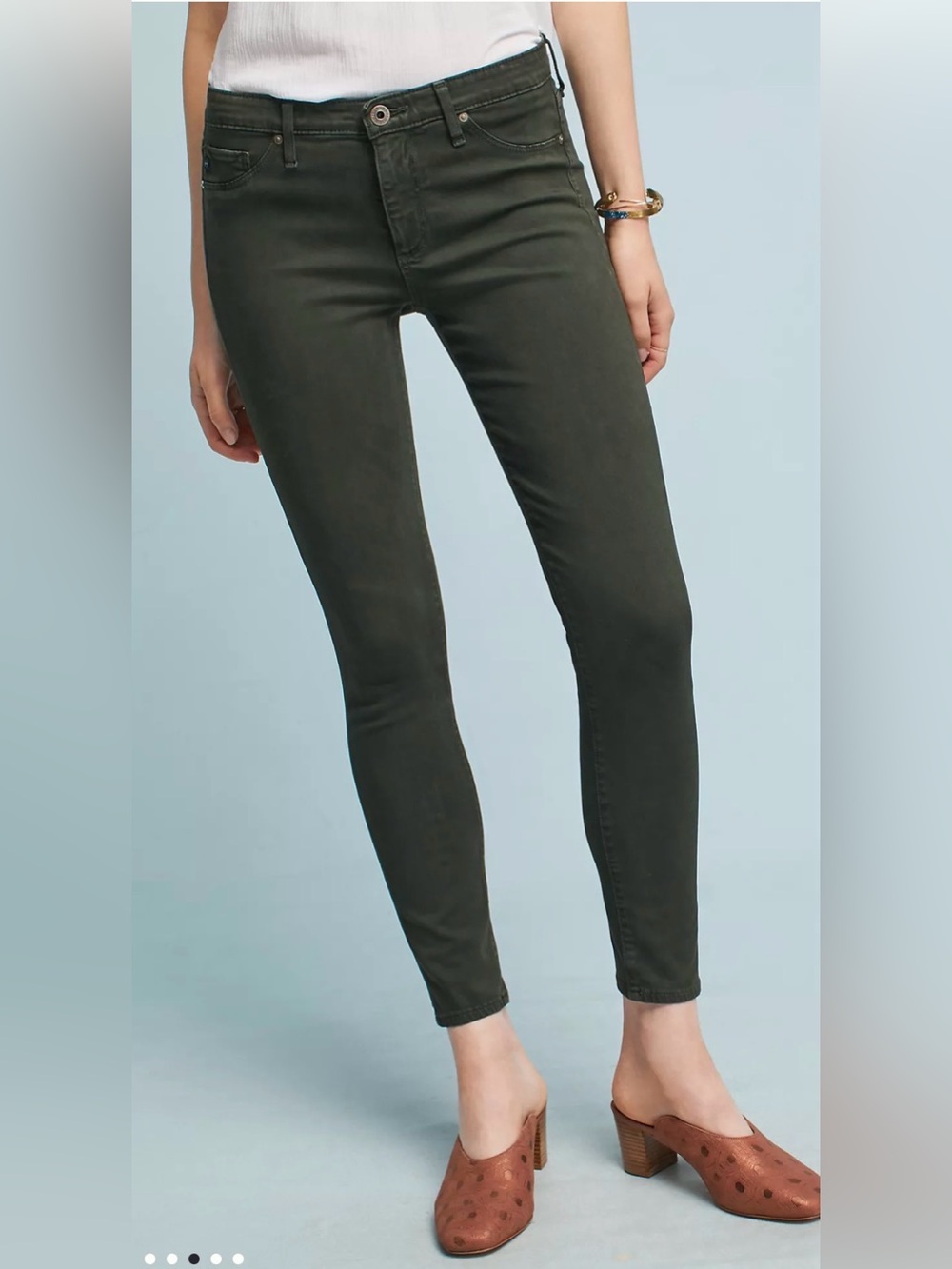 AG Adriano Goldschmied The Abbey Ankle Mid-rise skinny Green Pants